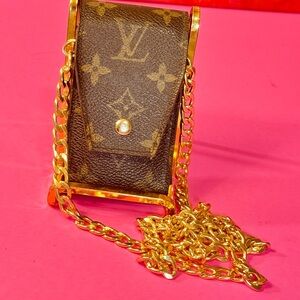 Louis Vuitton mini pocket organizer Card holder lipstick support accessory.